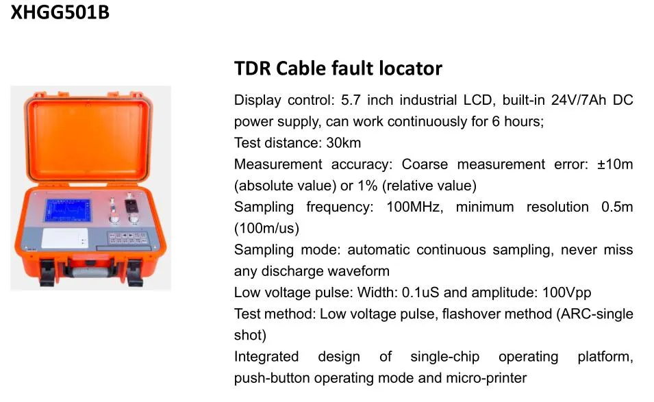 Pre-localizador de fallas de cable subterráneo Tdr Medición aproximada de distancia 0